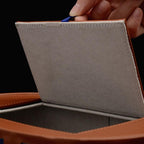 Checkered Leather Tissue Box