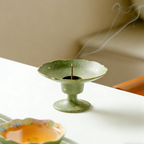 Incense Holder - Cyan Gold-Splashed High-Foot - TAOCASA