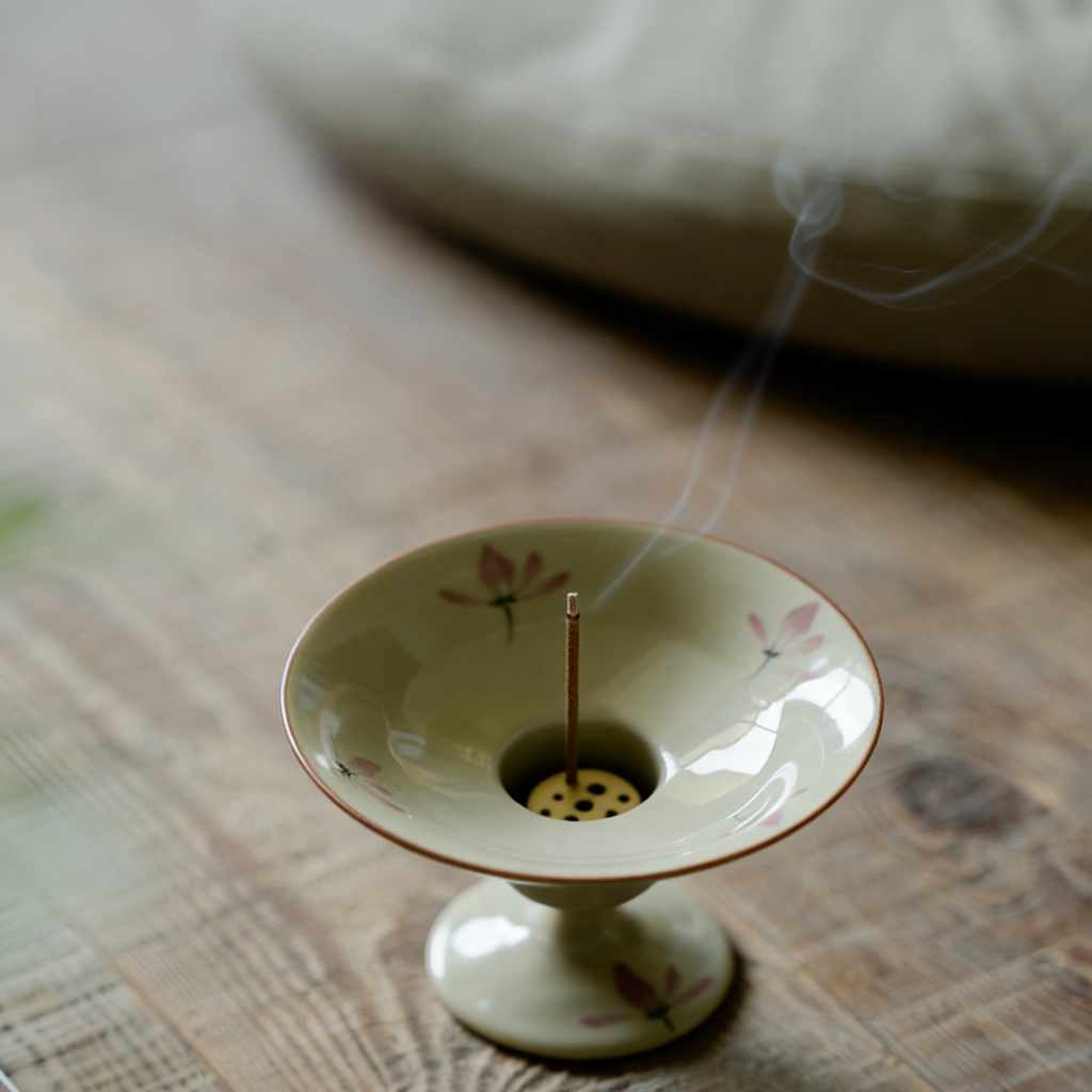 Incense Holder - Pink Orchid High-Foot - TAOCASA