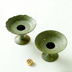 Incense Holder - Cyan Gold-Splashed High-Foot - TAOCASA