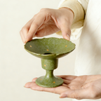 Incense Holder - Cyan Gold-Splashed High-Foot - TAOCASA