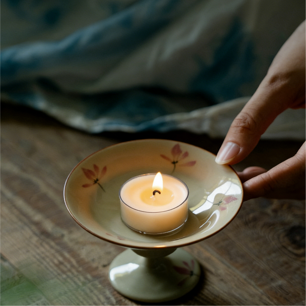 Incense Holder - Pink Orchid High-Foot - TAOCASA