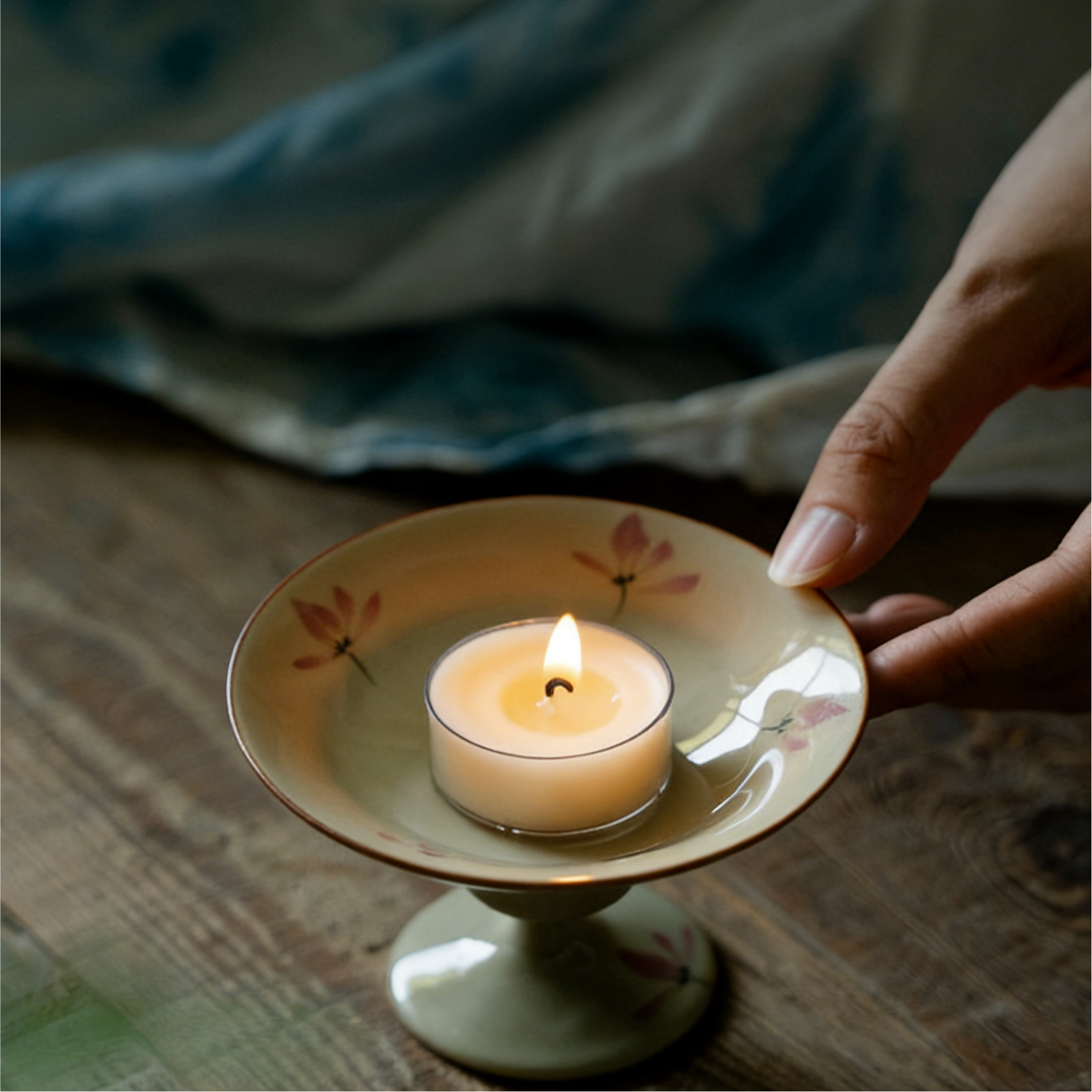 Incense Holder - Pink Orchid High-Foot - TAOCASA