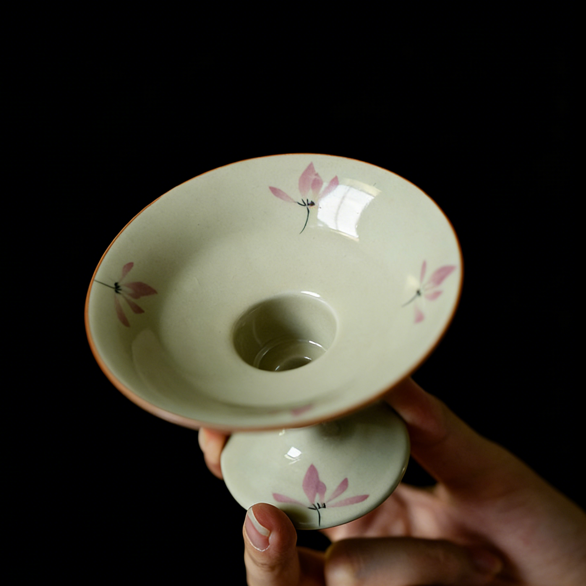 Incense Holder - Pink Orchid High-Foot - TAOCASA